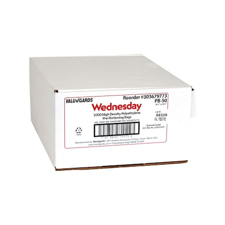 Valugards Bag High Density Saddle Preportion Bag Printed Wednesday Red, PK2000 303679773